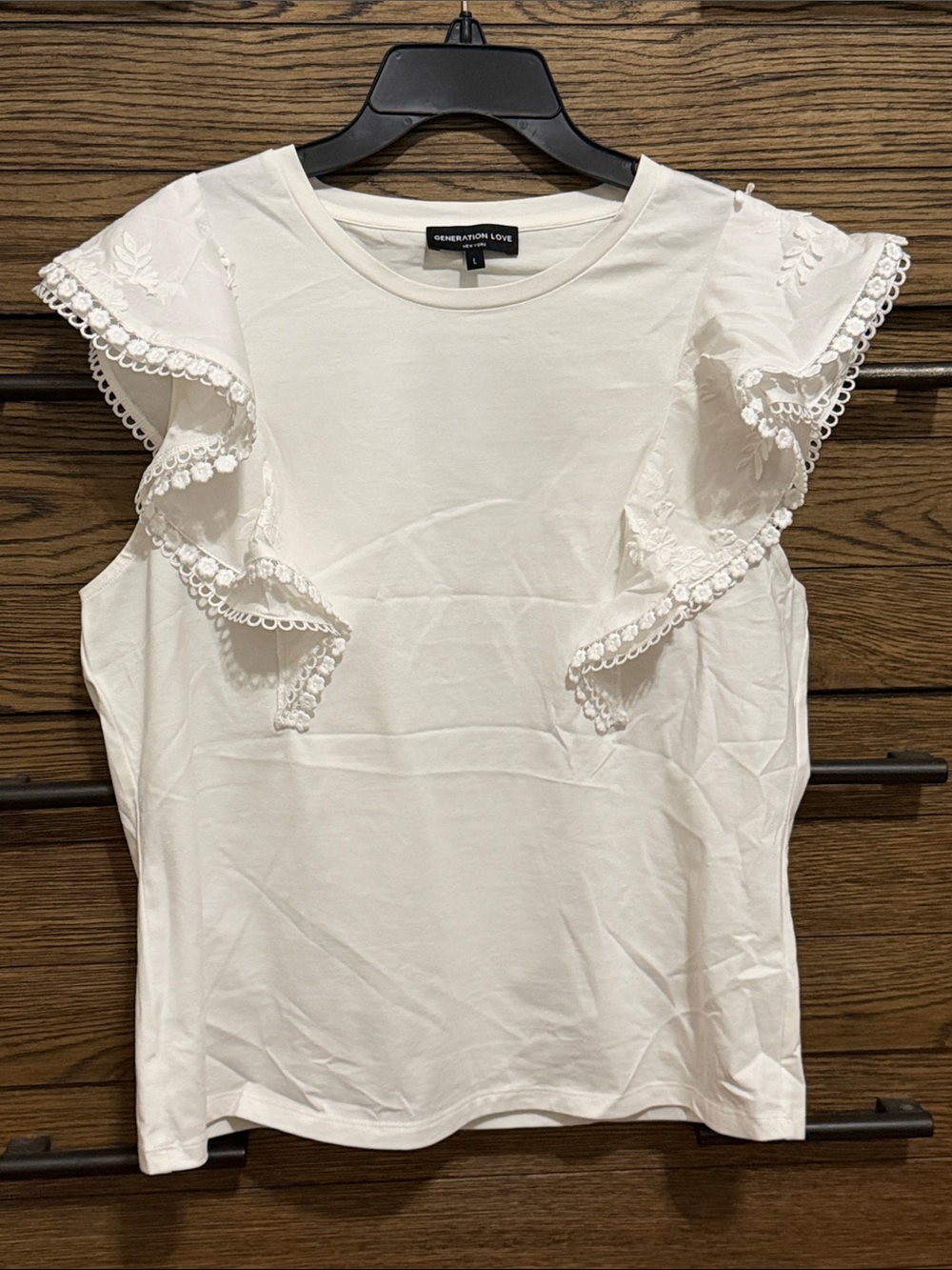 Generation Love White Dana 3D Voile Combo Top Size L